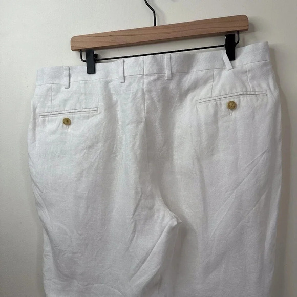 Lauren Ralph Lauren white 100% Linen Trouser Pants size Large - Picture 6 of 11